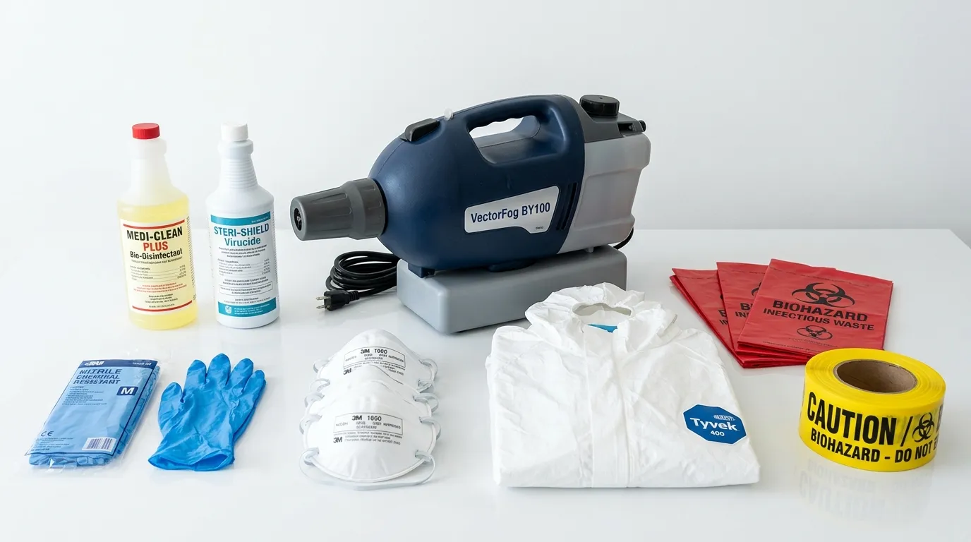 Professional biohazard remediation crew working in Waldorf